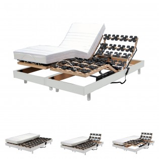 Ensemble 2 sommiers relaxation électrique FLEXPALACE 80x200 / Blanc