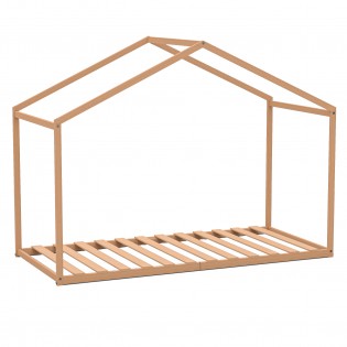 Hausbett WENDY mit Lattenrost / Kinderbett 90x190 - Naturholz