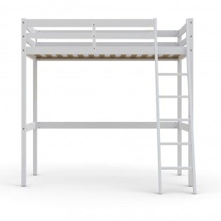 Hochbett STUDIO mit Lattenrost / Hochbett 140x190 - Weiß
