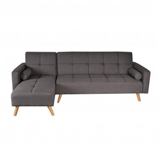 Ecksofa, gerade ausziehbar, ASGARD / GRAU