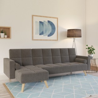 Ecksofa, gerade ausziehbar, ASGARD / GRAU