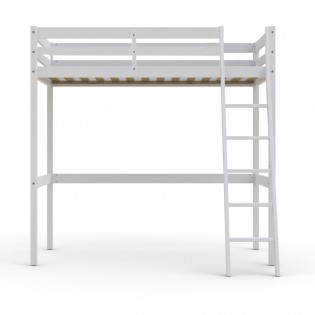 Hochbett STUDIO mit Lattenrost/ Hochbett 90x190 - Weiß