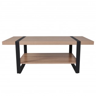 Table basse SINTRA 120x60cm / Chêne blanchi et métal noir