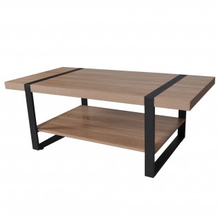 Table basse SINTRA 120x60cm / Chêne blanchi et métal noir