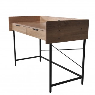 Bureau CAMPUS 123x54cm / Chêne blanchi et métal noir