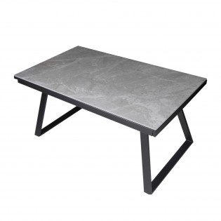 Table céramique extensible FACTORY 160x90cm + 2 allonges de 58cm / Effet marbre gris