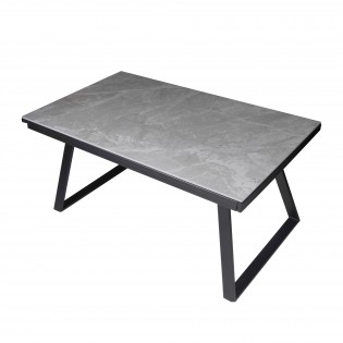 Table céramique 8 personnes extensible FACTORY 160x90cm + 2 allonges de 58cm / Effet marbre gris