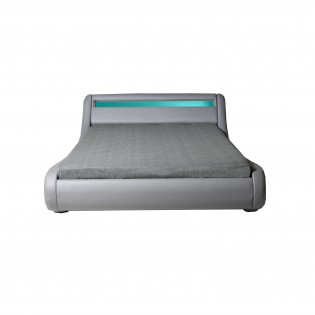 Bett WAVE 160x200 LEDS integriert + 1 Bettkasten / Grau