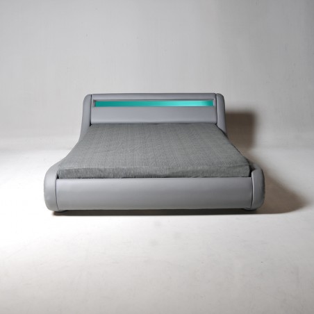 / + WAVE Bett integriert Bettkasten LEDS Grau 1 160x200