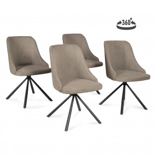 Lot de 4 chaises pivotantes HORIZON / Beige