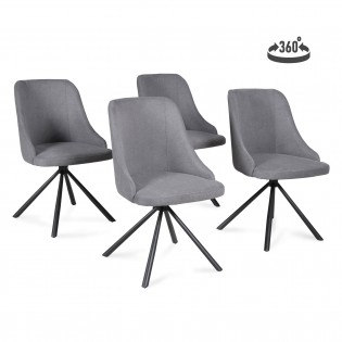 Lot de 4 chaises pivotantes HORIZON / Gris clair