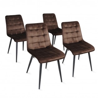 Lot de 4 chaises MUSE/ Marron