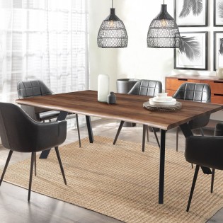 ESSTISCH HELGA /160X90 cm - 6 Personen - Eiche Dekor und schwarze Metallbeine