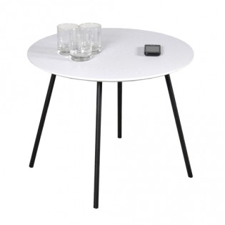 Table basse LYRA diamètre 55cm / Décor Chêne Blanc