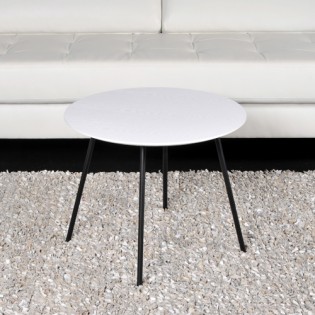 Table basse LYRA diamètre 55cm / Décor Chêne Blanc
