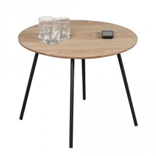 Table basse LYRA diamètre 55cm / Décor Chêne