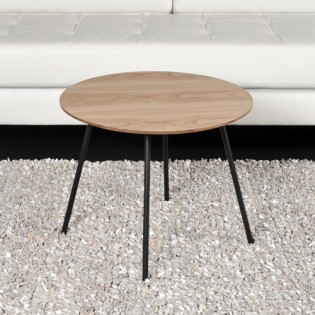 Table basse LYRA diamètre 55cm / Décor Chêne