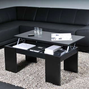 Table basse plateau relevable NEWTON 100x50cm / Noir