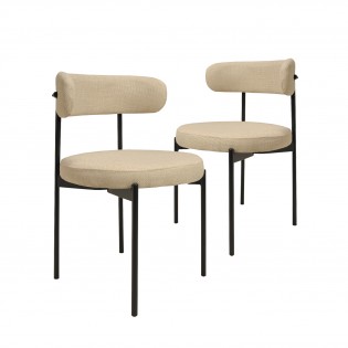 Lot de 2 chaises tissu SCALA / Beige