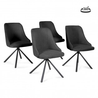 Lot de 4 chaises pivotantes HORIZON / Gris foncé