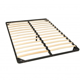 Sommier Métal RENO 140x190 cm + 1 pied amovible / Noir