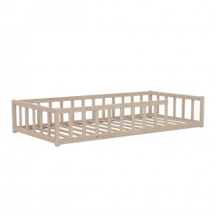 Lit NINO 90x190 + 1 sommier + barrière / Naturel