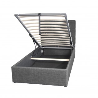 Lit coffre PARMA 90x190 + 1 sommier / Gris foncé