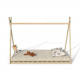 Hausbett SIOUX mit Lattenrost / Hausbett 90x190 Natural