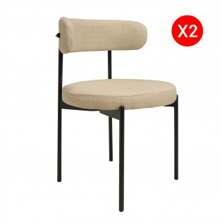 Lot de 2 chaises tissu SCALA / Beige