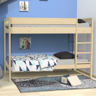 ETAGENBETT BRICE mit 2 Lattenroste / Bett 2x90x190 cm - Naturholtz