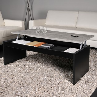 Couchtisch DARWIN 120x60cm / Schwarz und Beton