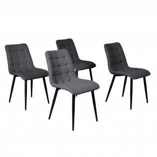 Lot de 4 chaises de salle à manger MUSE/ Gris foncé