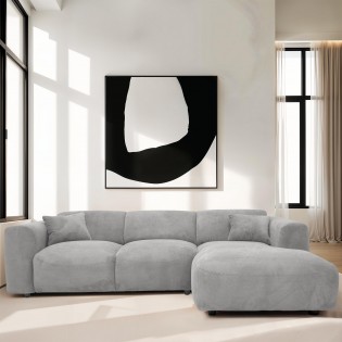 ECKSOFA POP mit Longchair, Grau