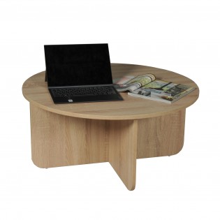 COUCHTISCH DALI /Durchmesser 80x h.37cm / Eiche-gebleichtes Dekor