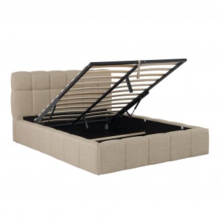 BETT ELIAS / 140x190 cm mit Lattenrost, BEIGE