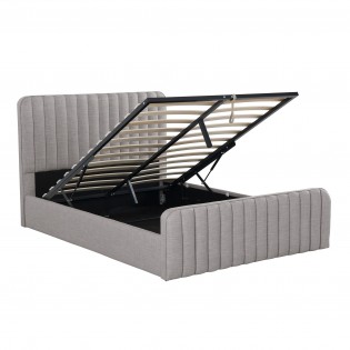 Lit coffre 140x190 cm NEVA + 1 sommier / Gris clair